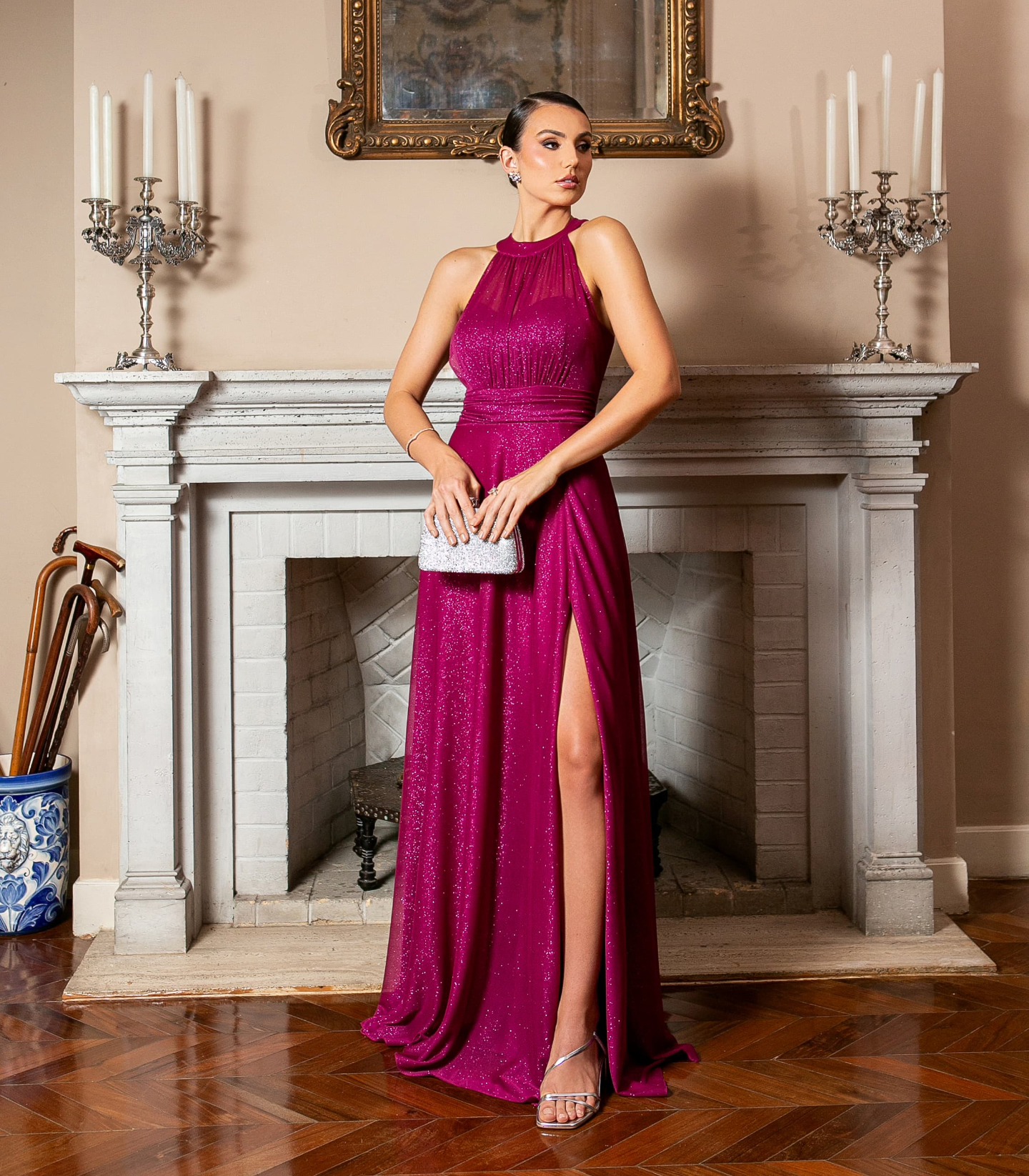 Vestido de formatura bordô